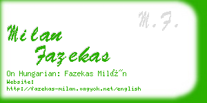 milan fazekas business card